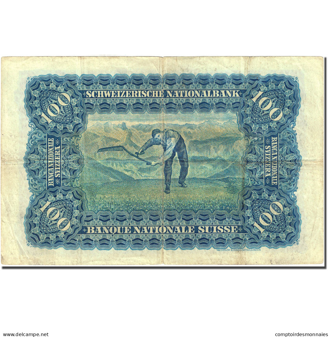 Billet, Suisse, 100 Franken, 1921-1928, 1947-10-16, KM:35u, TB - Suisse