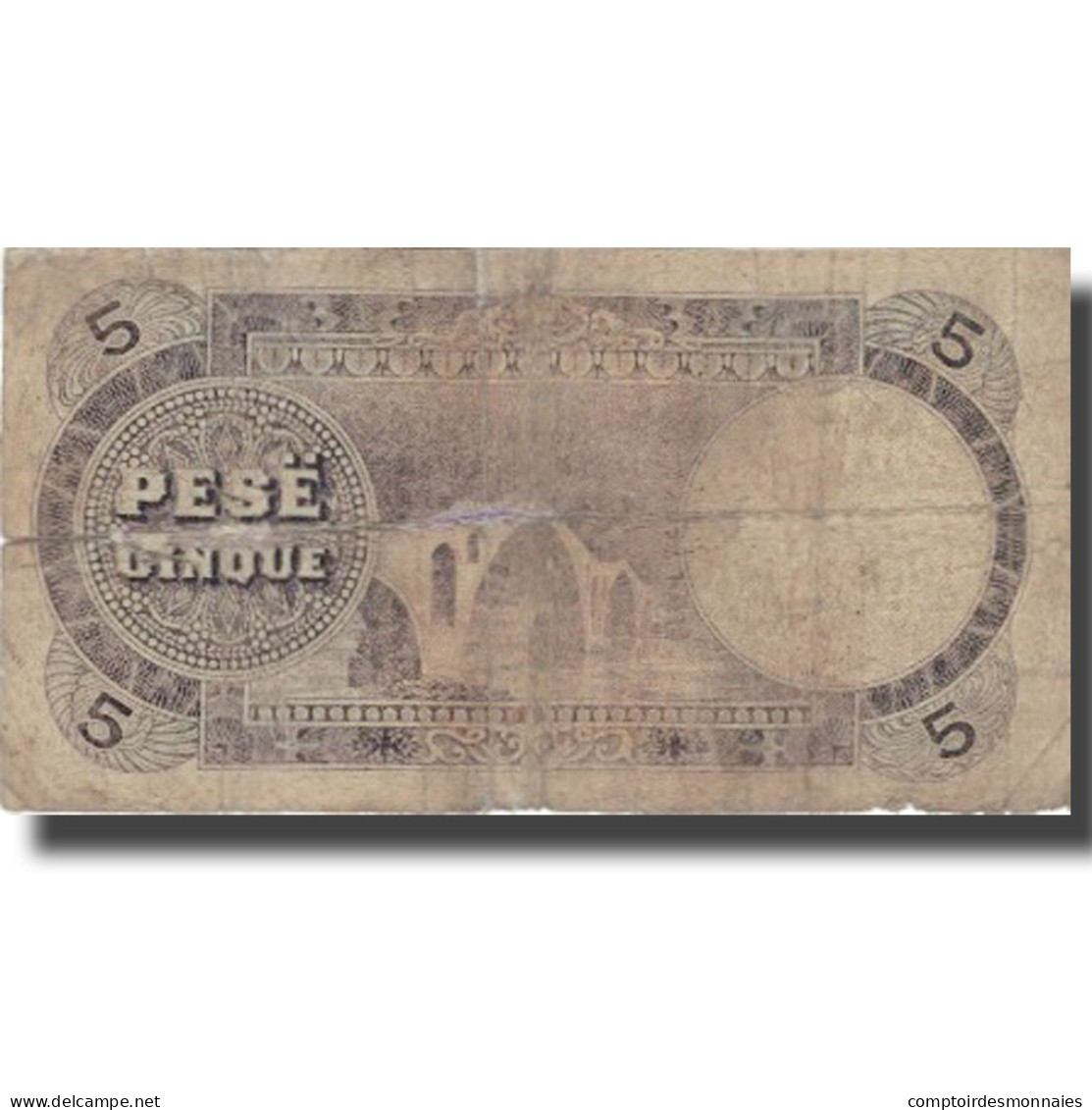 Billet, Albania, 5 Franka Ari, UNDATED (1924), KM:2b, B+ - Albania