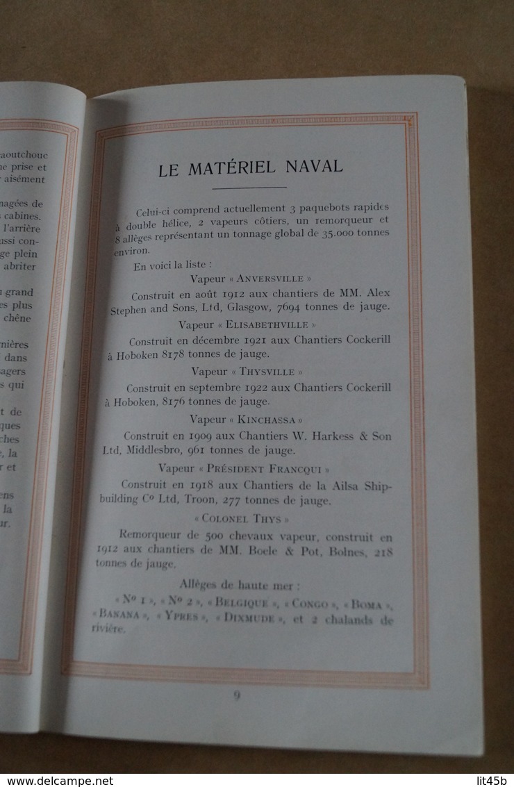 RARE,Compagnie Belge Maritime du Congo,complet avec ancienne cartes,21,5 Cm. sur 14 Cm.collection