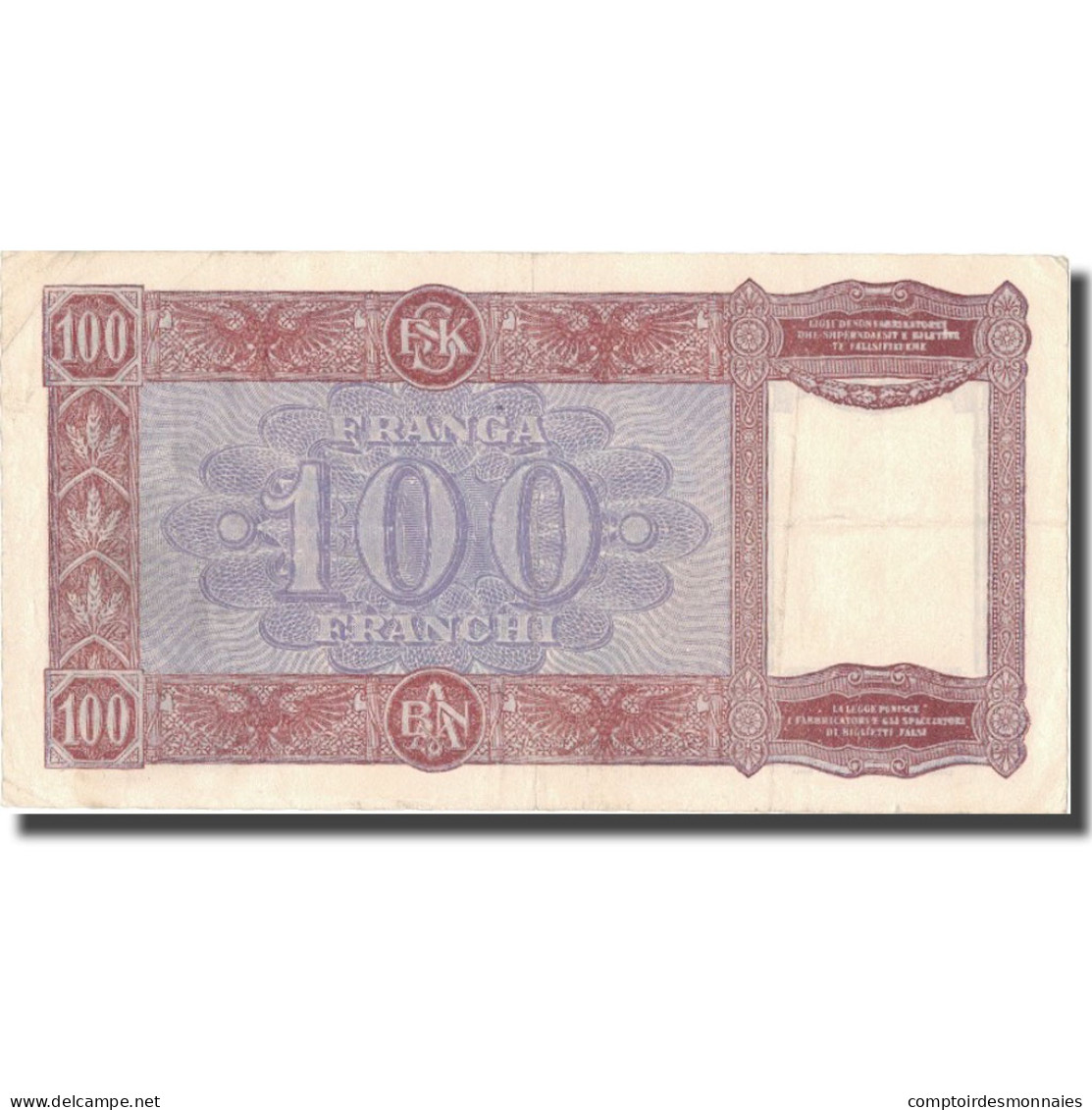 Billet, Albania, 100 Franga, Undated (1945), KM:14, TTB - Albania