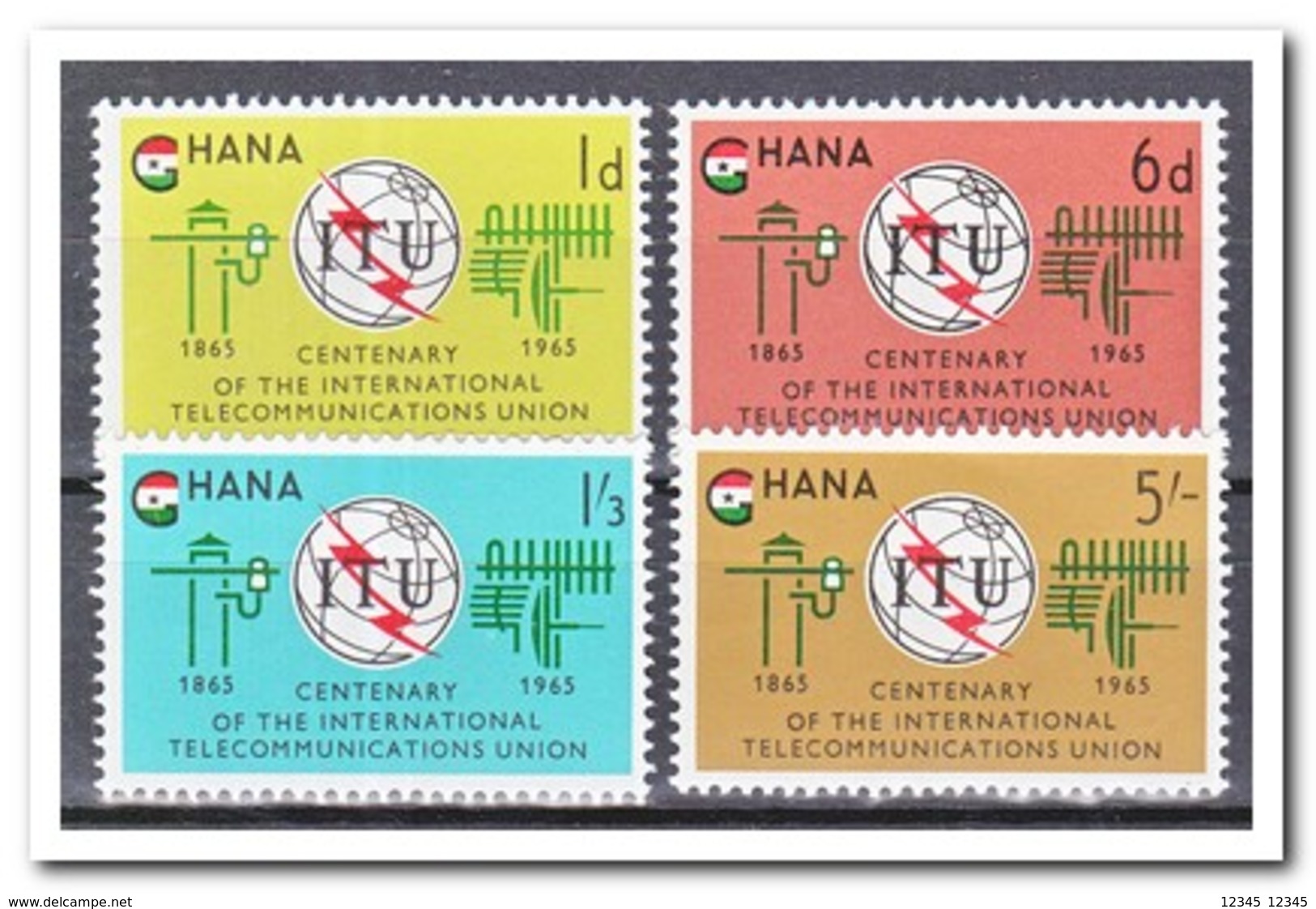 Ghana 1965, Postfris MNH, 100 Years ITU - Ghana (1957-...)