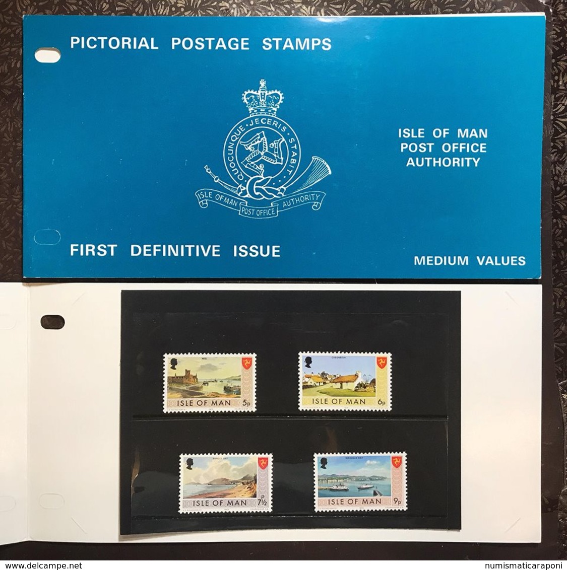 Isle Of Man Post Office Authority Set 4 Stamp 1973 In Folder - Isle Of Man