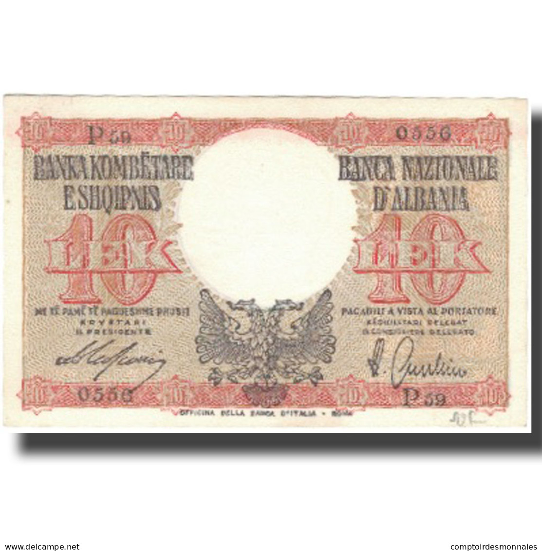 Billet, Albania, 10 Lek, Undated (1940), KM:11, SPL+ - Albanie