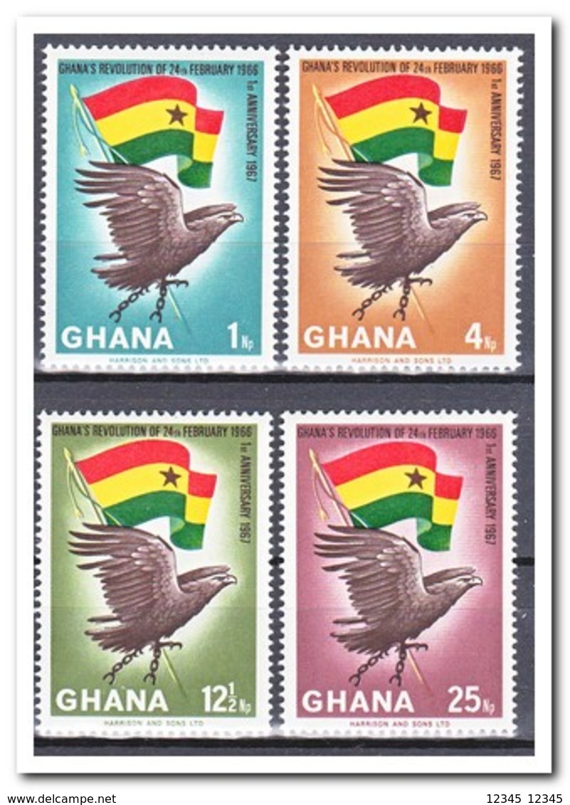 Ghana 1967, Postfris MNH, 1st Anniversary Of The February Revolution, Birds - Ghana (1957-...)