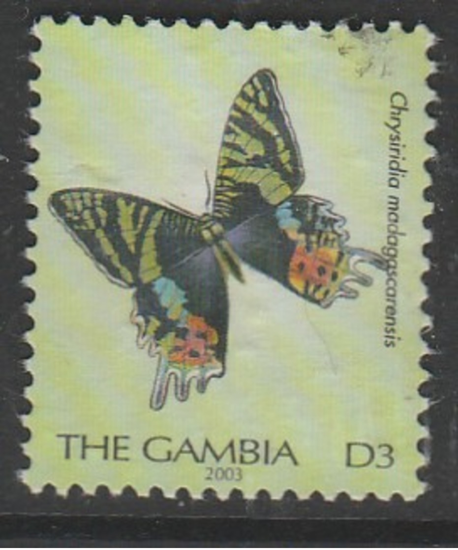 Gambia 2000 -2003 Butterflies  3 D Multicoloured SW 3780 O Used - Gambia (1965-...)