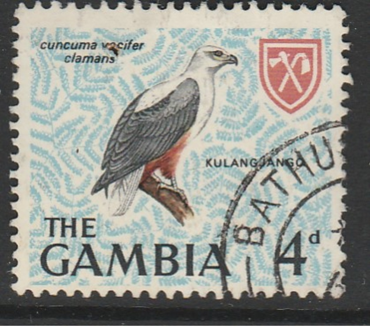 Gambia 1966 Birds  4 P Multicoloured SW 222 O Used - Gambia (1965-...)