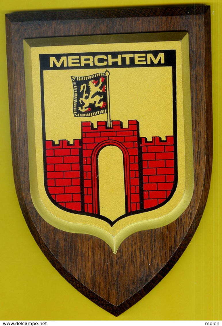 WAPEN MERCHTEM EMBLEEM SCHILD Blazoen = VLAAMS BRABANT 183x130mm TOP QUALITY 260 Gram PRACHTIGE UITVOERING       Z148 - Merchtem