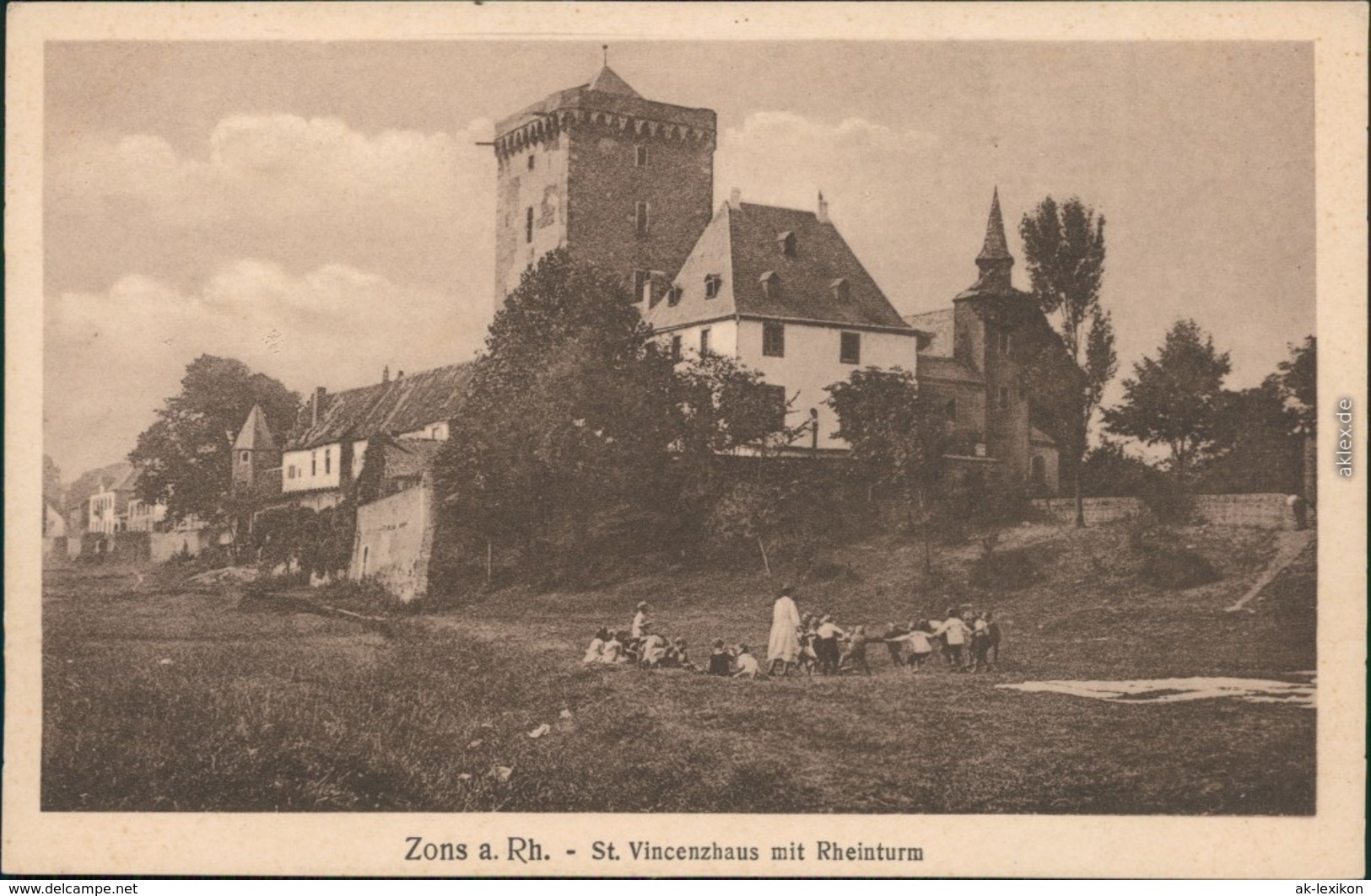 Ansichtskarte Zons-Dormagen St. Vincenzhaus Mit Rheinturm 1920 - Autres & Non Classés