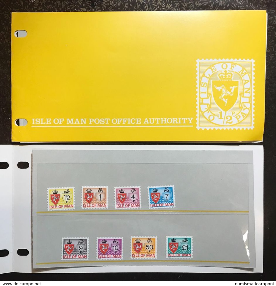 Isle Of Man Post Office Authority Set 8 Stamp In Folder - Isola Di Man