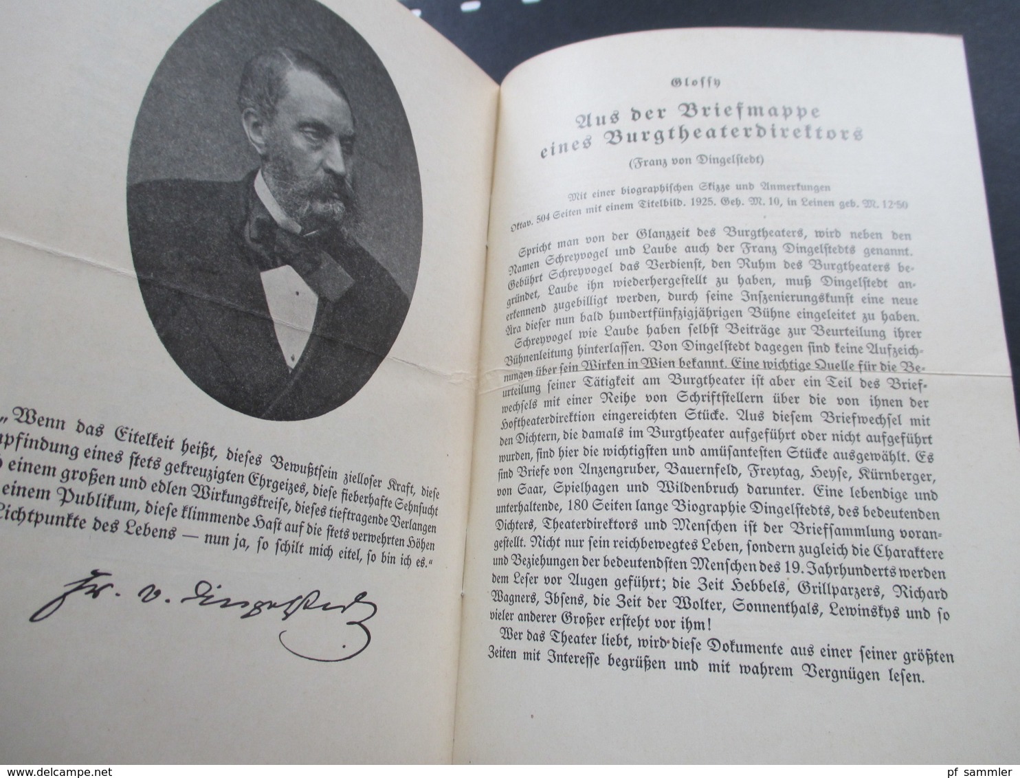 1925 Alt Wiener Thespiskarren Die Frühzeit Der Wiener Vorstadtbühnen. Aus Der Briefmappe Eines Burgtheaterdirektors - Programas