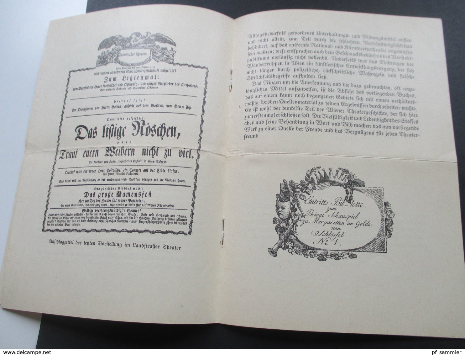 1925 Alt Wiener Thespiskarren die Frühzeit der Wiener Vorstadtbühnen. Aus der Briefmappe eines Burgtheaterdirektors