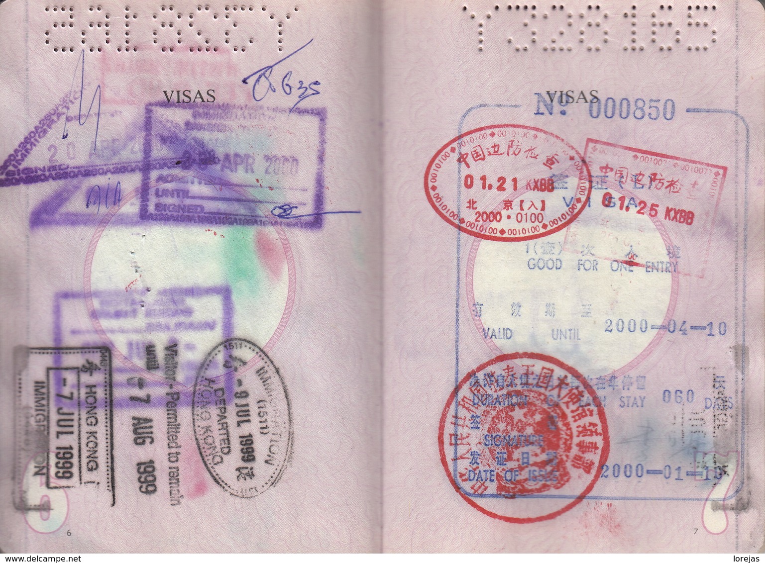 Thailand Passport, Reisepass, Passeport, Passaporte, Paspoort, Reispas Thailand 1999 - Historical Documents