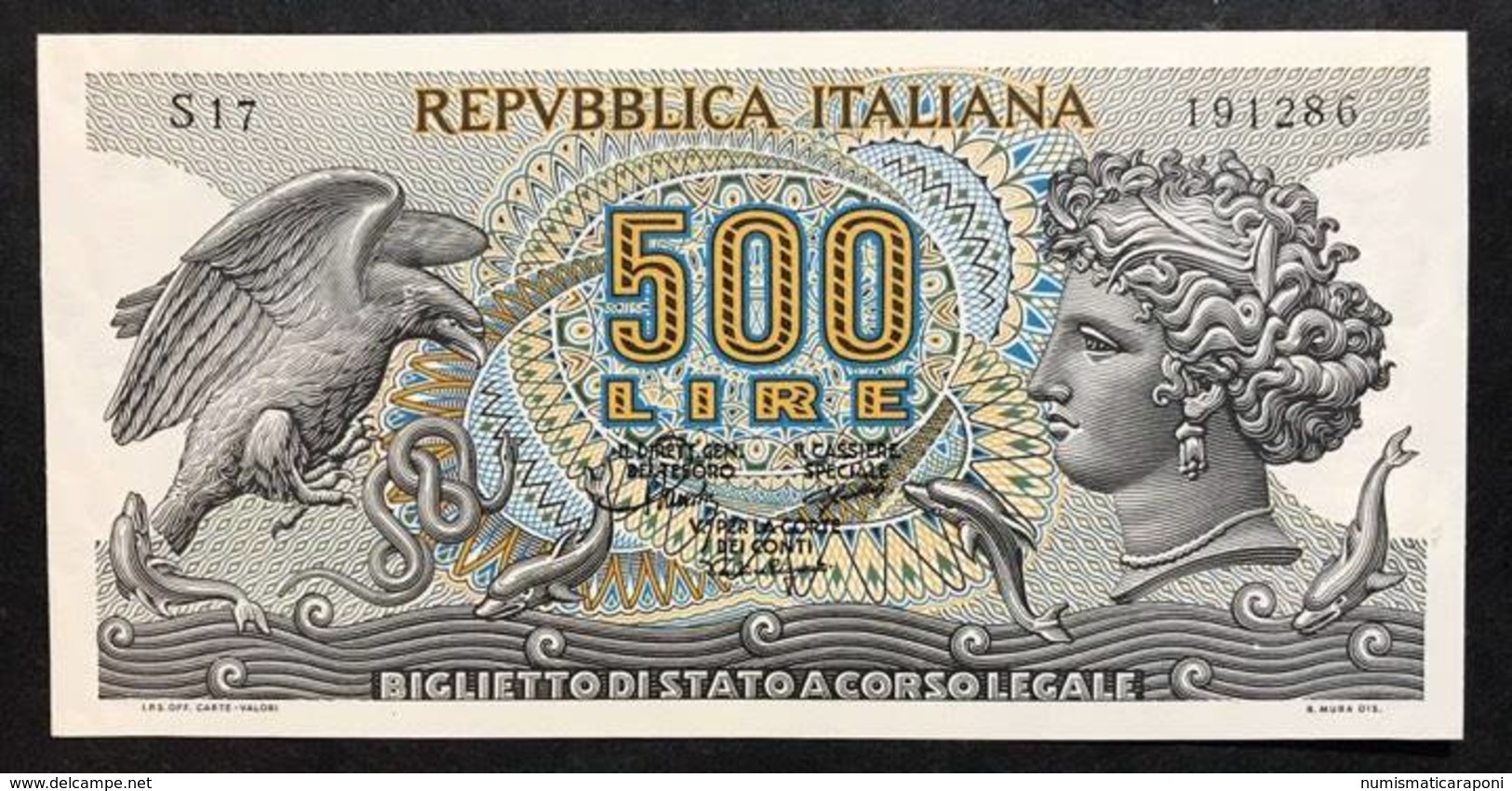 500 Lire Aretusa 20 10 1967 Fds   LOTTO 2166 - 500 Liras