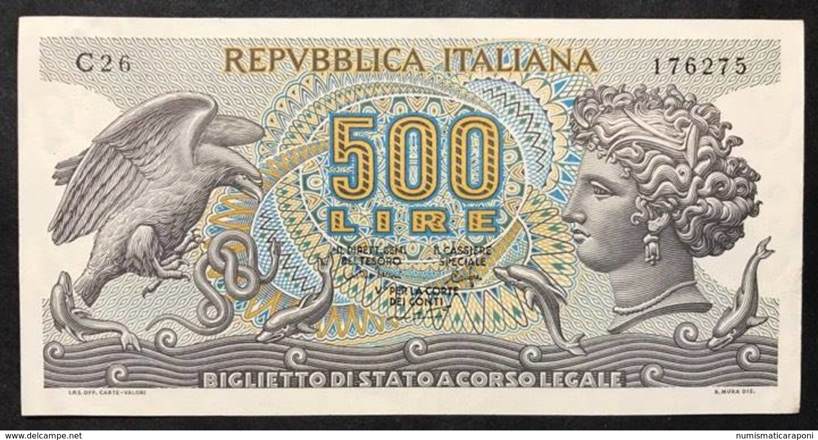 500 Lire Aretusa 1975 R3 Sup LOTTO 2167 - 500 Liras