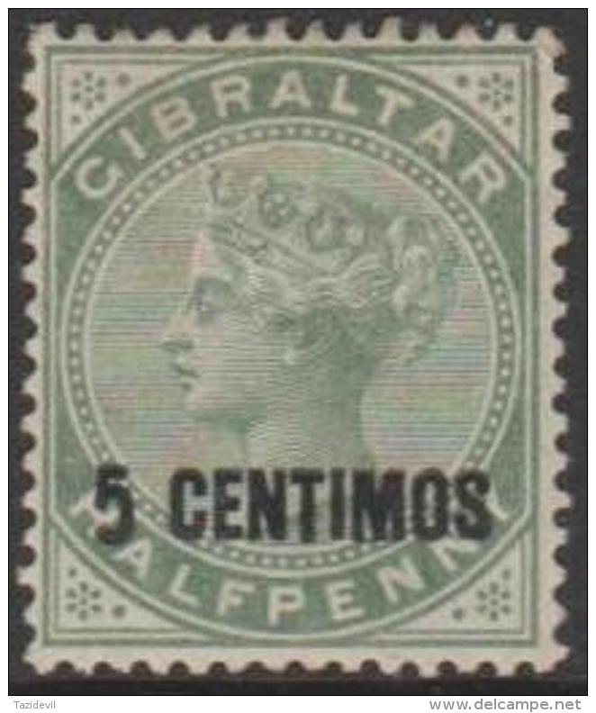 GIBRALTAR - 1889 5c Surcharged  Queen Victoria. Scott 22. Mint - Gibraltar