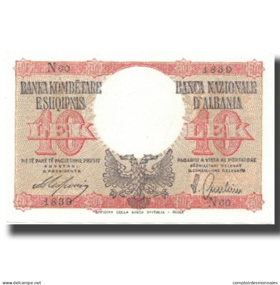 Billet, Albania, 10 Lek, Undated (1940), KM:11, SPL+ - Albanien