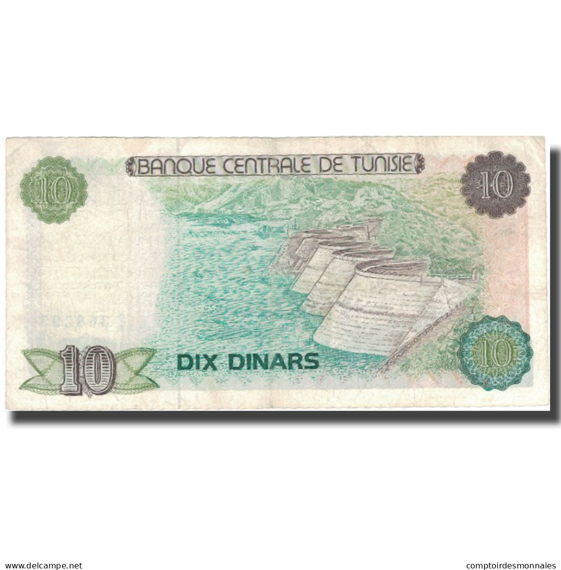 Billet, Tunisie, 10 Dinars, 1980, 1980, KM:76, TTB - Tunisie