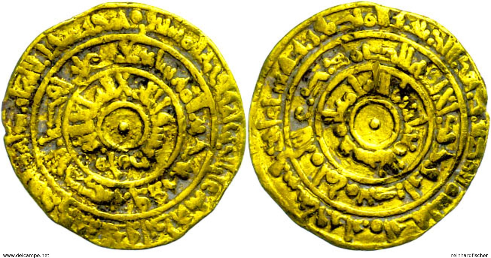 17 Fatimiden, Dinar (4,05g), Al-Mustansir, 427-487 AH (1036-1094), Wilkes 837, Schürfspur, Ss.  Ss - Islamische Münzen