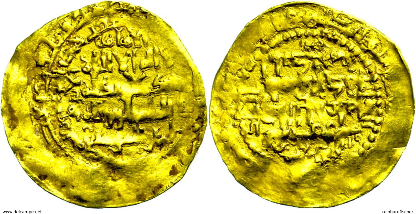 22 Abbasieden, Dinar (5,32g), Ca. 11./12. Jhd., Prägeschwäche Am Rand, Etwas Wellig, Ss.  Ss - Islamische Münzen