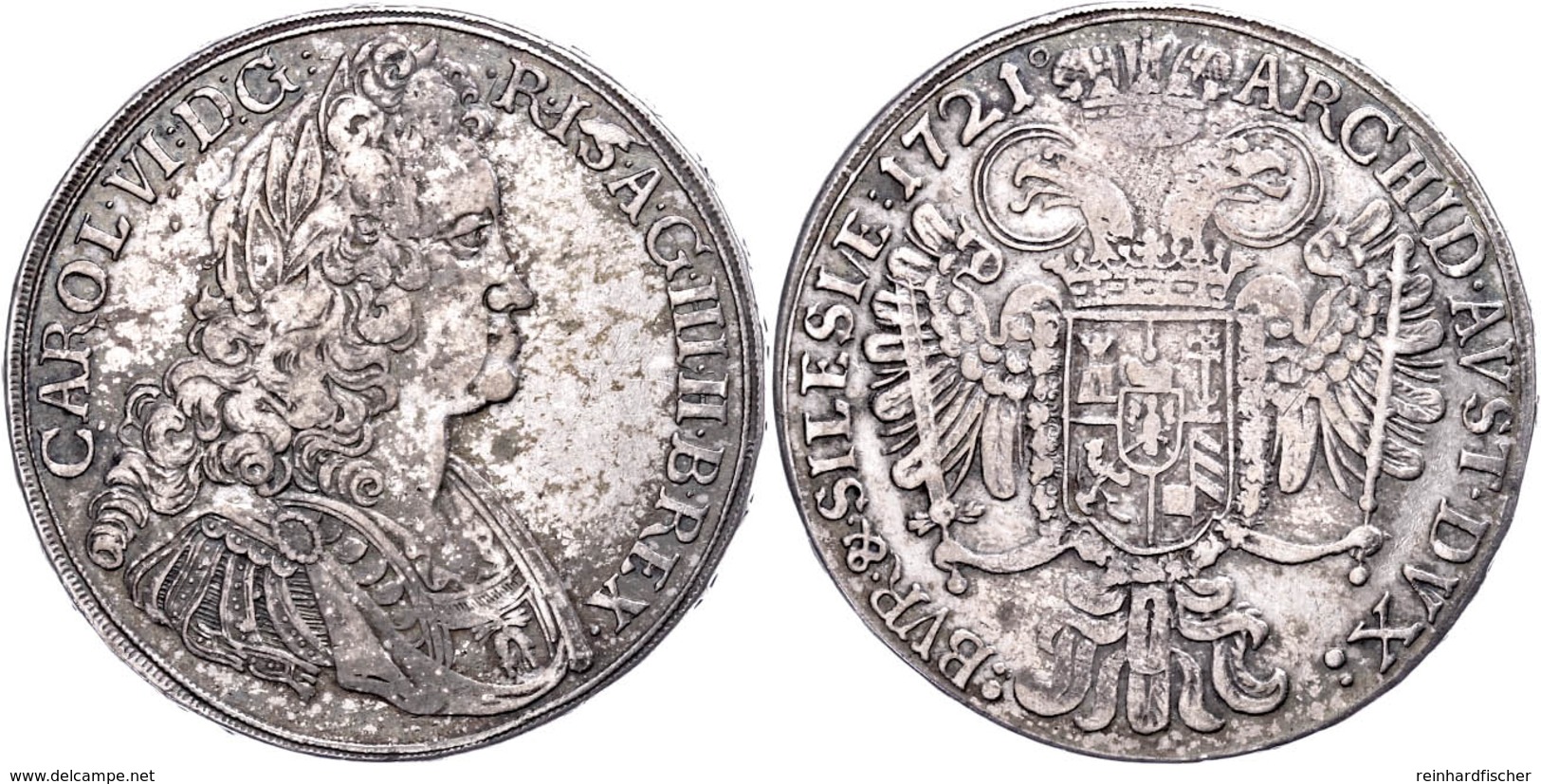 28 Taler, 1721, Karl VI., Breslau, Herinek 412, Dav. 1096, Hsp., Ss.  Ss - Oesterreich