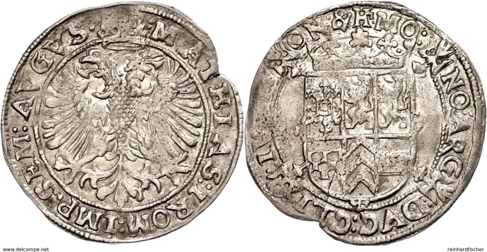 38 Schilling, O.J.(1609-1624), Mit Titel Matthias I., Randfehler, Kl. Einriss, Ss.  Ss - Andere & Zonder Classificatie