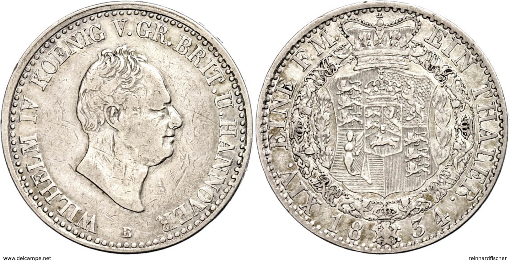 51 Taler, 1834, Wilhelm IV., AKS 62, J. 49, Kl. Rf., Ss.  Ss - Hannover