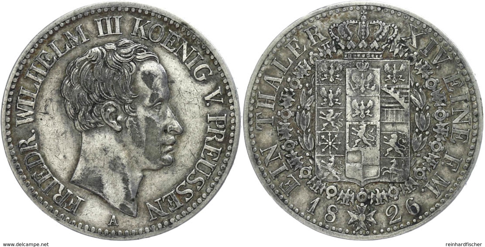 53 Taler, 1826, Friedrich Wilhelm III., AKS 16, J. 61, Randfehler, Ss.  Ss - Sonstige & Ohne Zuordnung