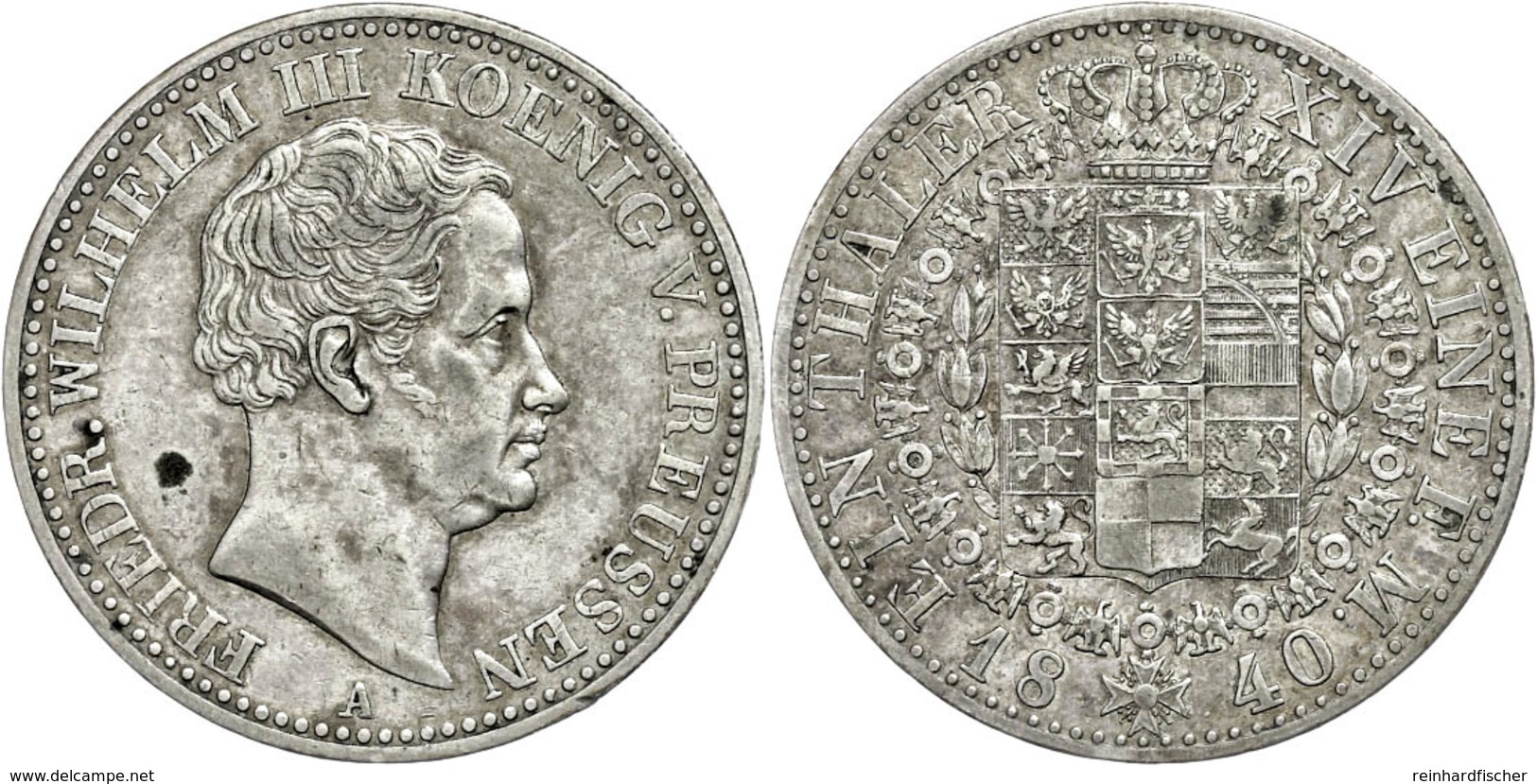 55 Taler, 1840, Friedrich Wilhelm III., AKS 17, J. 62, Kl. Rf., Ss.  Ss - Autres & Non Classés