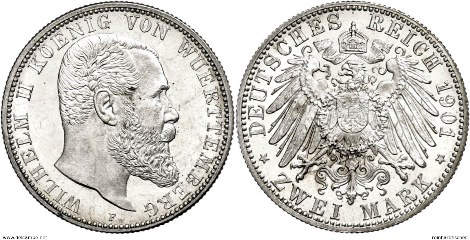 71 2 Mark, 1901, Wilhelm II., Kl. Rf., Kl. Kr., PP., Katalog: J. 174 PP - Sonstige & Ohne Zuordnung