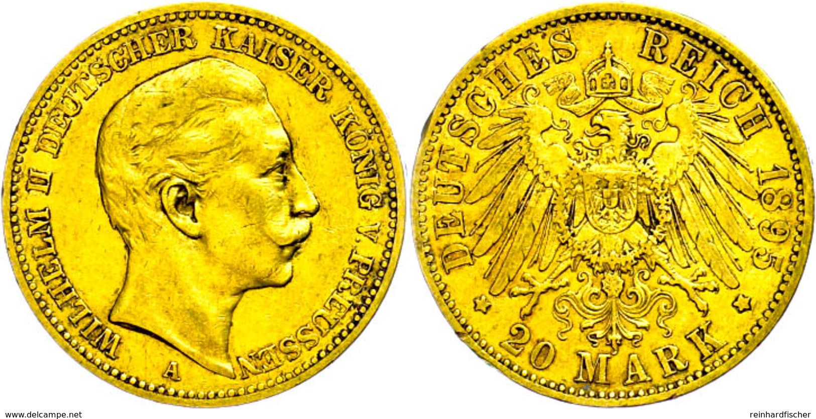 104 20 Mark, 1895, Wilhelm II., Randfehler, Ss., Katalog: J. 252 Ss - Sonstige & Ohne Zuordnung