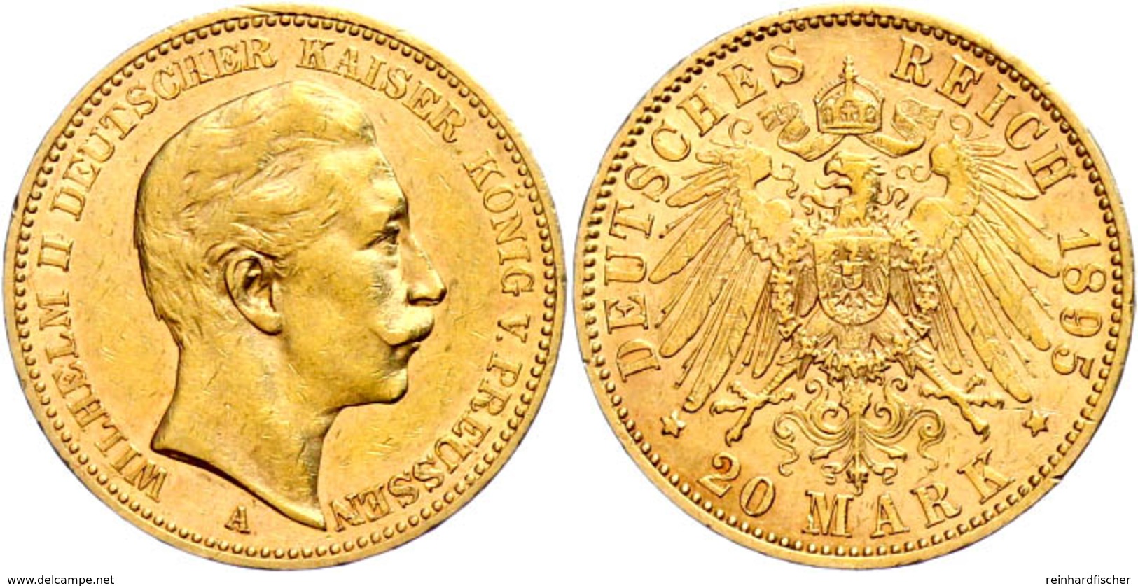 106 20 Mark, 1895, Wilhelm II., Kl. Rf., Ss., Katalog: J. 252 Ss - Sonstige & Ohne Zuordnung