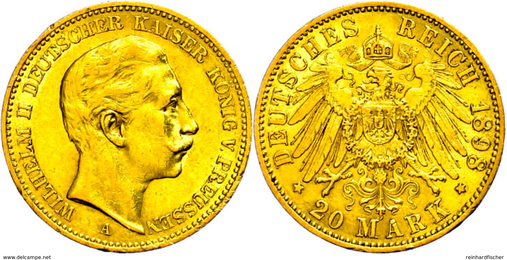 109 20 Mark, 1898, Wilhelm II., Randfehler, Ss., Katalog: J. 252 Ss - Sonstige & Ohne Zuordnung