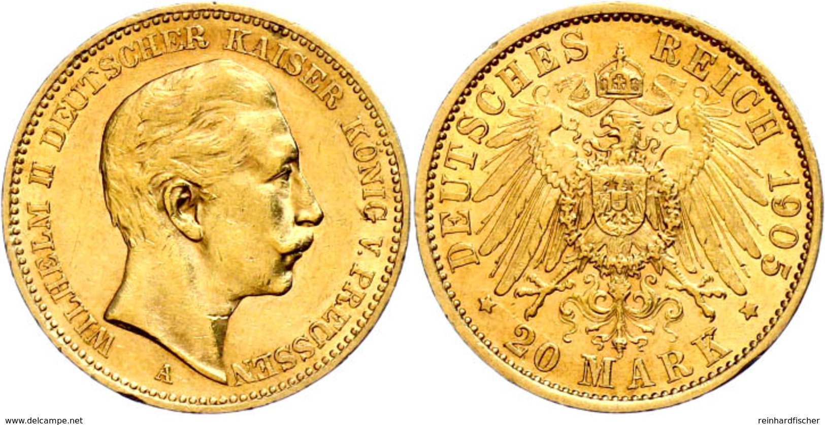 117 20 Mark, 1900, Wilhelm II., Kl. Rf., Ss., Katalog: J. 252 Ss - Sonstige & Ohne Zuordnung