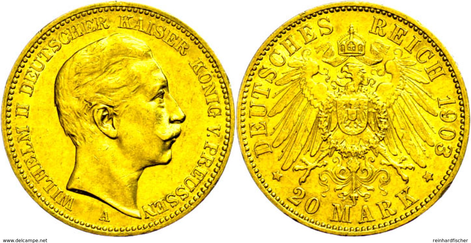 122 20 Mark, 1903, Wilhelm II., Randfehler, Ss., Katalog: J. 252 Ss - Sonstige & Ohne Zuordnung