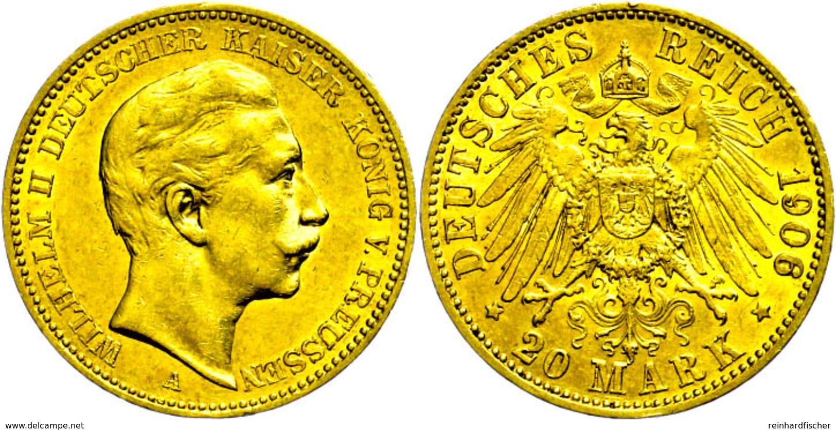 125 20 Mark, 1906, A, Wilhelm II., Kl. Rf., Ss., Katalog: J. 252 Ss - Sonstige & Ohne Zuordnung