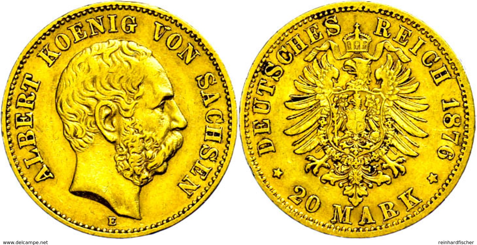 142 20 Mark, 1876, Albert, Ss., Katalog: J. 262 Ss - Sonstige & Ohne Zuordnung