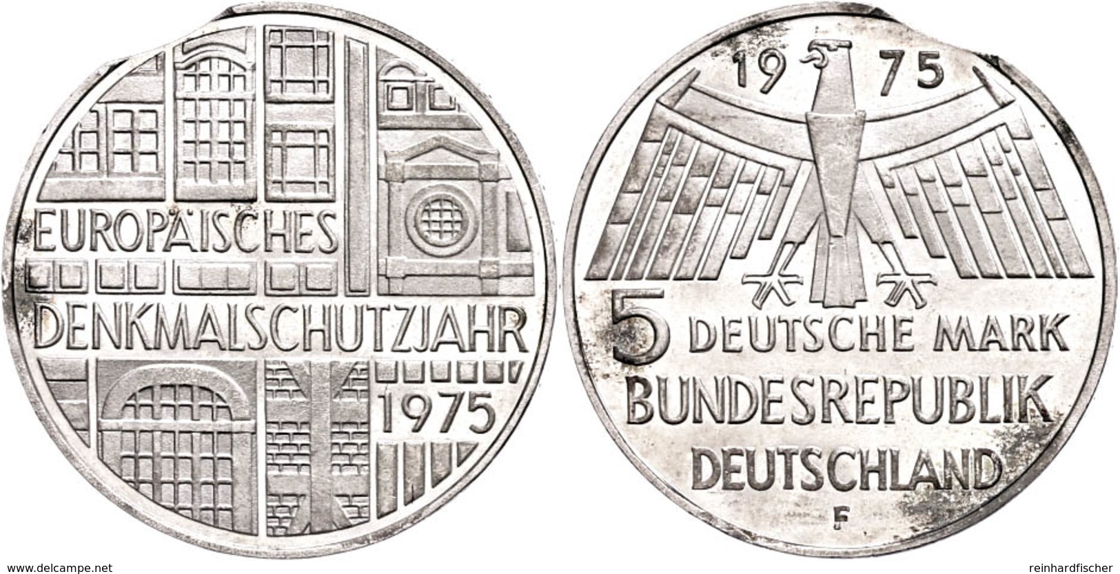 204 5 Mark, 1975, Denkmalschutzjahr, Mit Zainende, Kl. Rf., Vz Aus PP., Katalog: J. 417 VzausPP - Sonstige & Ohne Zuordnung