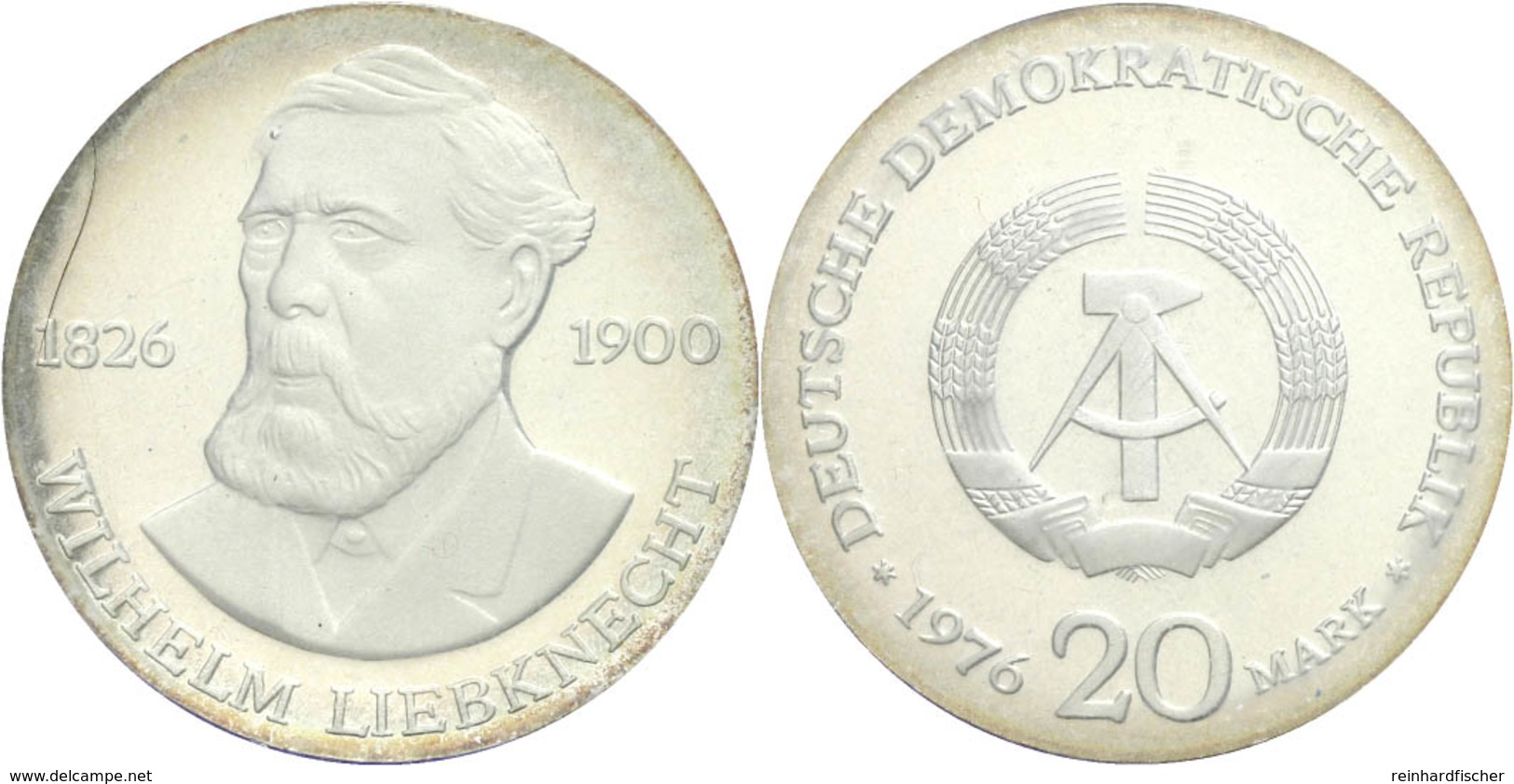 219 20 Mark ,1976, Wilhelm Liebknecht, In Hartplastik Verplombt, PP., Katalog: J. 1561 PP - Sonstige & Ohne Zuordnung