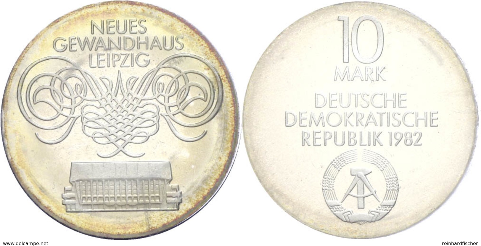 248 10 Mark, 1982, Gewandhaus Leipzig, In Hartplastik Verplombt, PP., Katalog: J. 1583 PP - Sonstige & Ohne Zuordnung