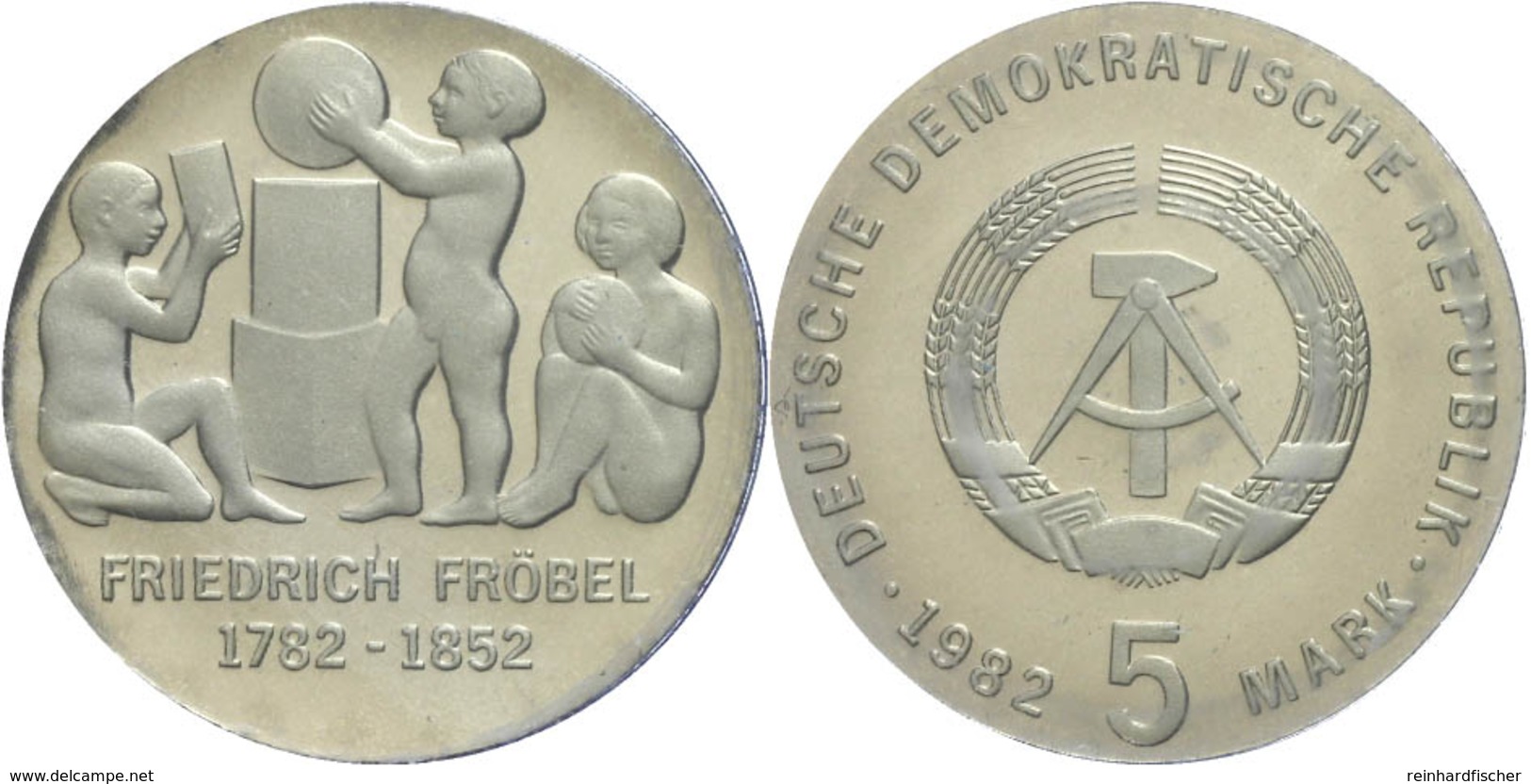 249 5 Mark, 1982, Fröbel, In Hartplastik Verplombt, PP., Katalog: J. 1584 PP - Andere & Zonder Classificatie