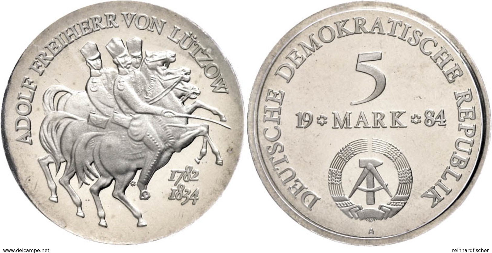 258 5 Mark, 1984, Lützow, In Hartplastik Verplombt, PP., Katalog: J. 1599 PP - Sonstige & Ohne Zuordnung