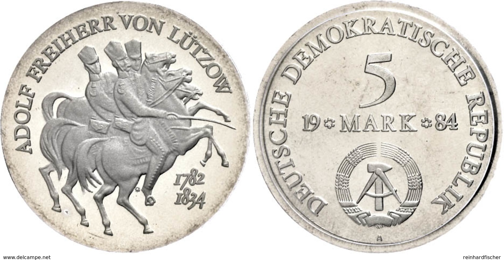 259 5 Mark, 1984, Lützow, In Hartplastik Verplombt, PP., Katalog: J. 1599 PP - Sonstige & Ohne Zuordnung