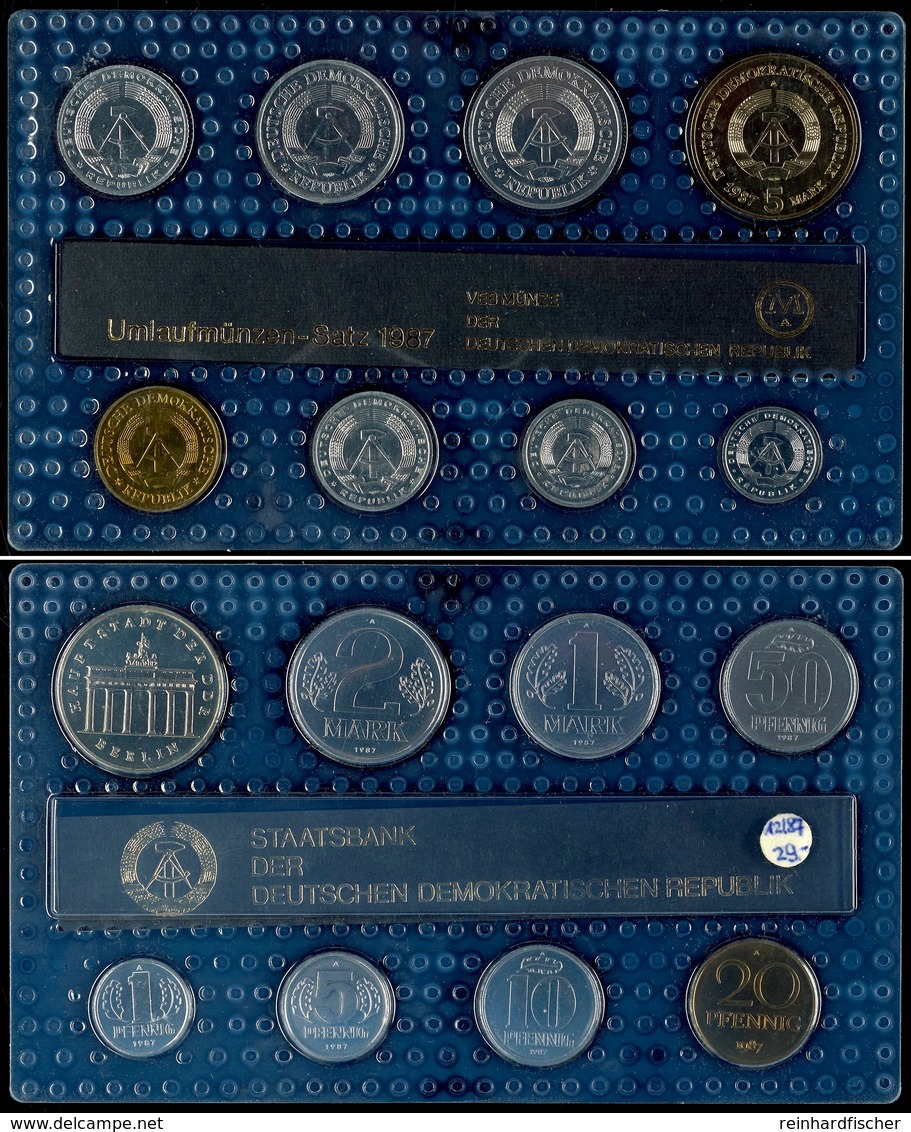 277 1  Pfennig Bis 5 Mark, 1897, Minisatz, Brandenburger Tor, Auflage Nur 8.000 Stück, In Noppenfolie, St.  St - Mint Sets & Proof Sets