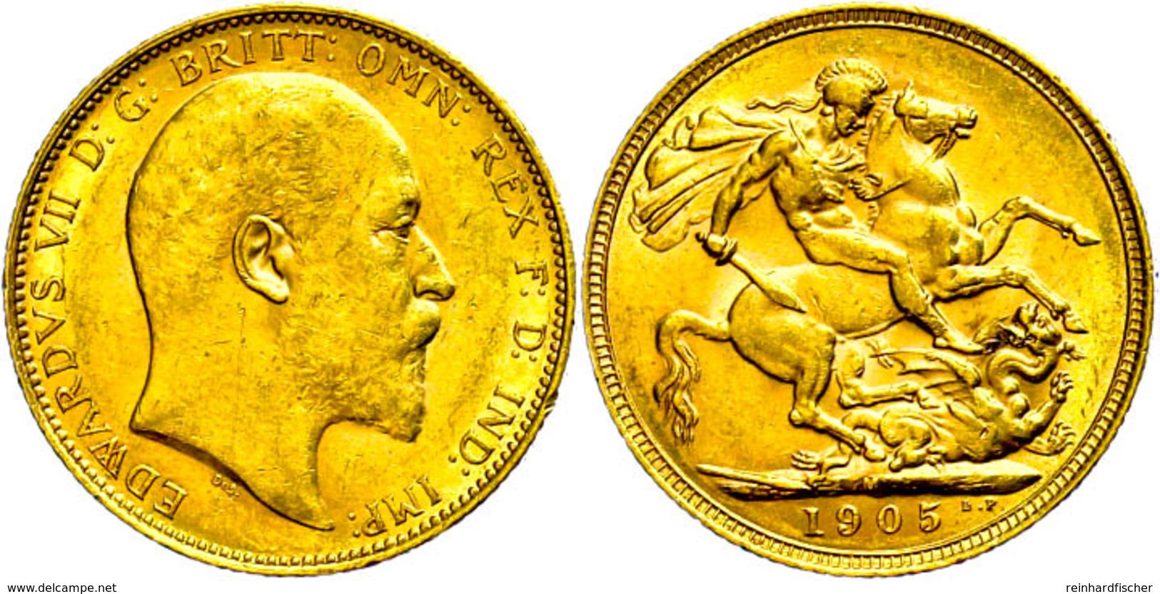 283 Pound, 1905, Edward VII., Melbourne, Fb. 33, Kl. Rf., Ss.  Ss - Sonstige & Ohne Zuordnung