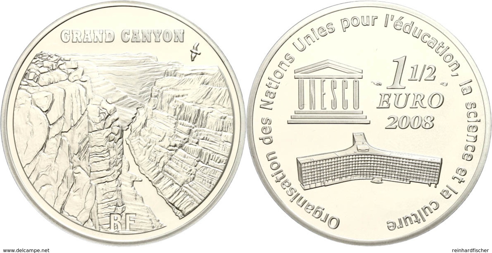 404 1,5 Euro, 2008, 60 Jahre UNESCO - Grand Canyon National Park, KM 1574, Schön 989, Im Etui Mit OVP Und Zertifikat, An - Andere & Zonder Classificatie