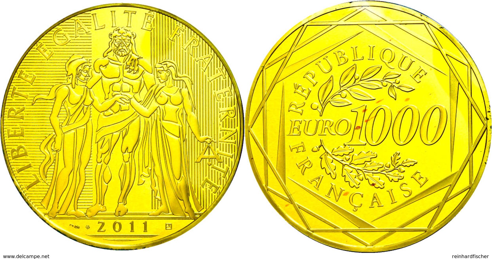 409 1000 Euro, Gold, 2011, Herkulesgruppe, KM 1725, 20g Feingold, In Ausgabeschuber, St.  St - Sonstige & Ohne Zuordnung