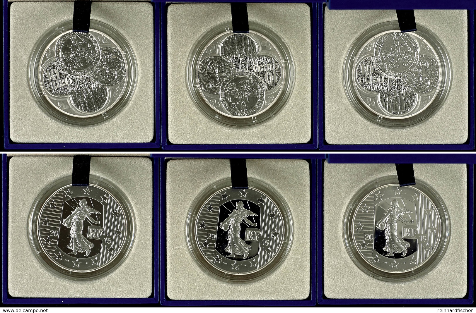 420 Set Zu 3x 10 Euro, 2015, Le Franc à Cheval, Je 900er Silber, In Etuis Mit OVPs Und Zertifikaten, PP. Auflage Je Münz - Sonstige & Ohne Zuordnung