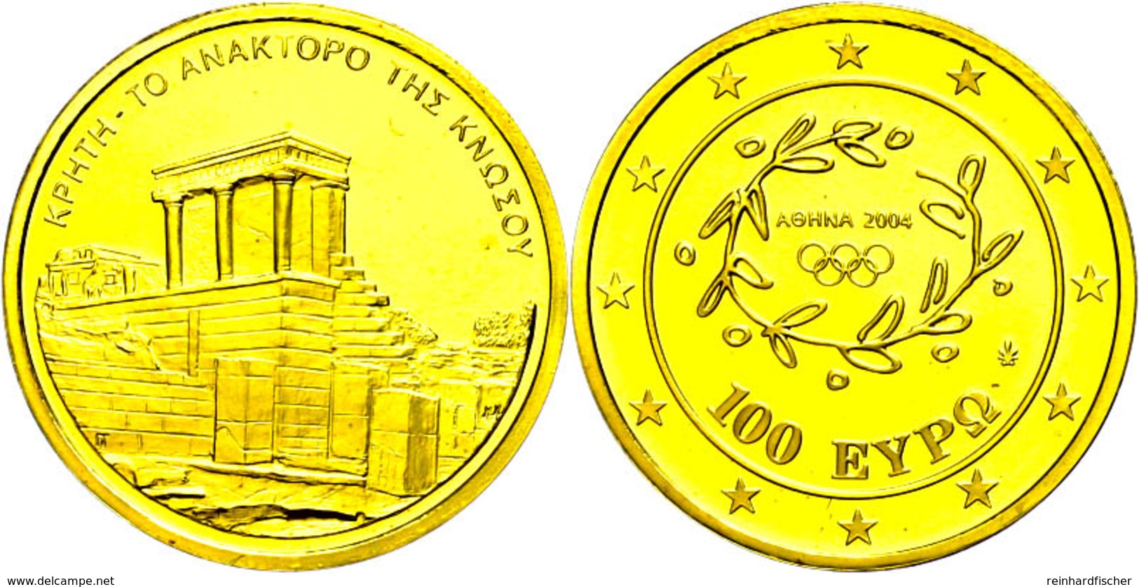 436 100 Euro, Gold, 2003, Palast Von Knossos, KM 192, In Kapsel, PP.  PP - Andere & Zonder Classificatie