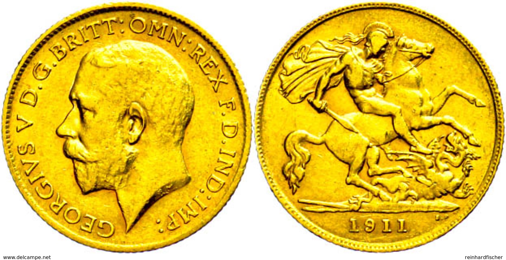 442 1/2 Sovereign, 1911, George V., Fb. 405a, Ss.  Ss - Andere & Zonder Classificatie