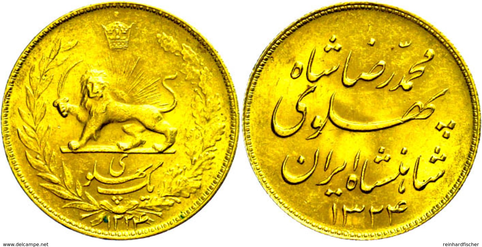 465 Pahlavi, Gold, 1945 (SH 1324), Mohammed Reza Pahlavi, Fb. 97, Vz.  Vz - Iran